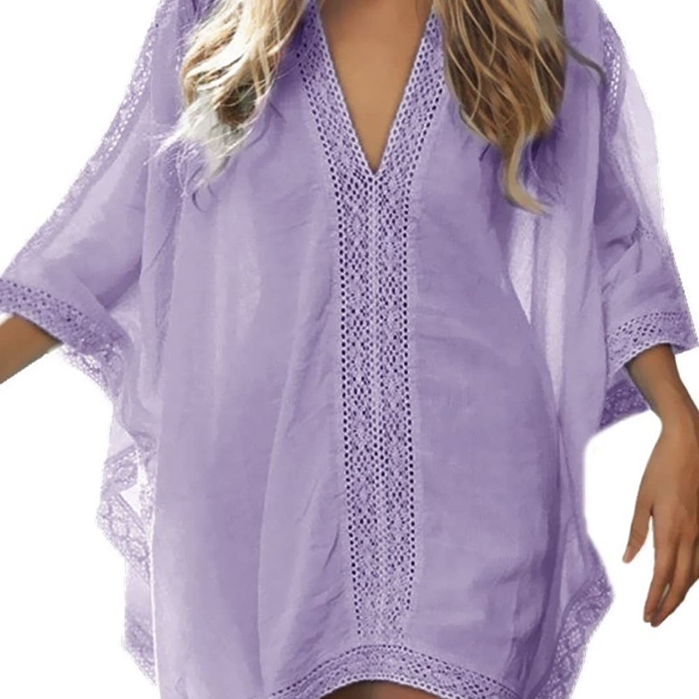 One size lavender swim coverup from Amazon